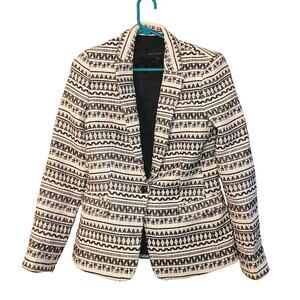 Talbots Size 2 Blazer Thick Heavy Black White Long Sleeve Career Professional